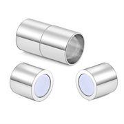 Magnetlås - cylinder. Forsølvet messing. 10 mm hul